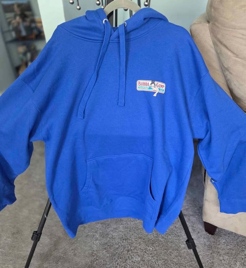 Mitchell & Ness Bubba Gump Shrimp Co Santa Monica Pier Hoodie 2XL Blue NWT